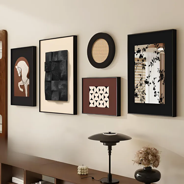 背景墙沙发背墙壁画中古风挂画客厅新款马到成功客厅背景墙挂画