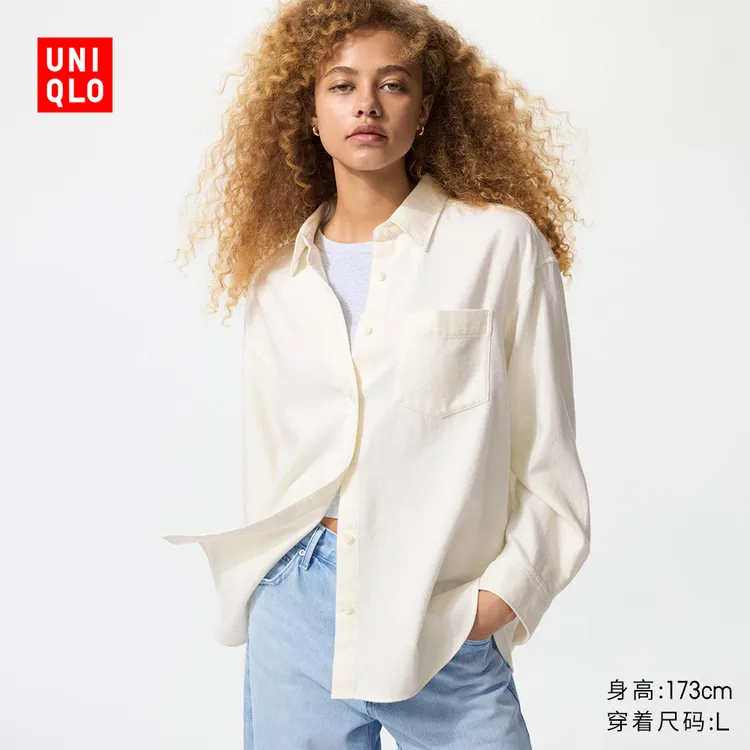 优衣库女装法兰绒衬衫/长袖衬衣481168