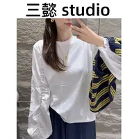 【三懿服饰】秋季新款韩版宽松显瘦设计感长袖白色T恤-605