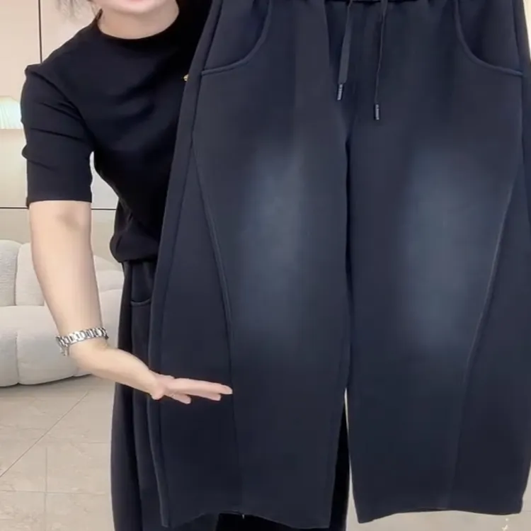 旭8601百搭显瘦休闲时尚气质减龄爆款弯刀裤