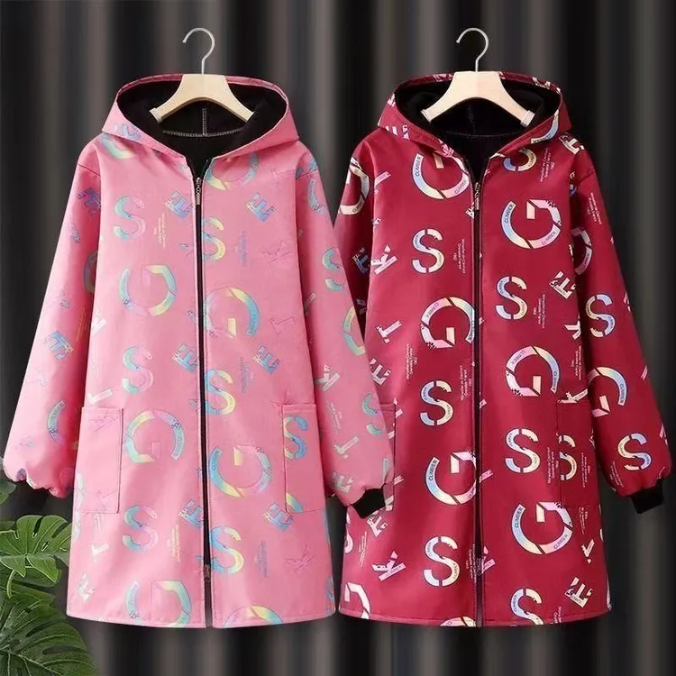 罩衣女新款秋冬加绒加厚围裙家用厨房做饭防水防油长袖外套FM④