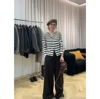 【Da Wang】条纹针织衫百搭显瘦长袖打底衫