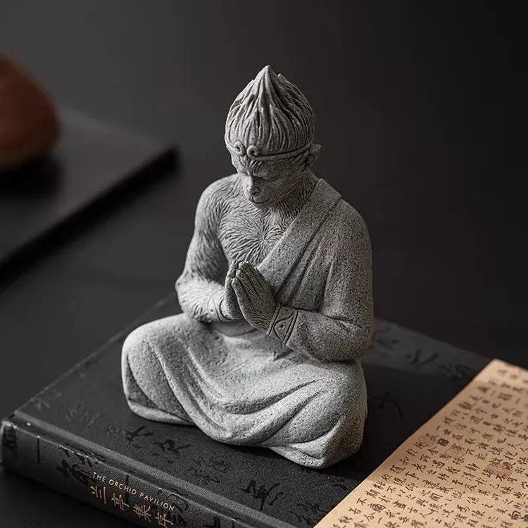 客厅上档次孙悟空鱼缸高级感摆件大气高端装饰品创意茶室轻奢鱼缸