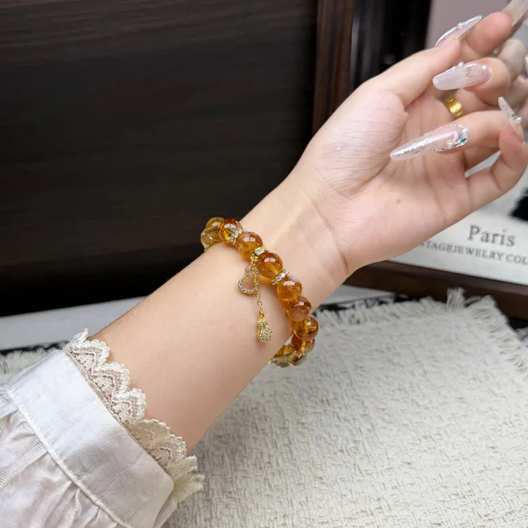 天然黄塔晶黄水晶手串轻奢水晶手串天然水晶手串女款