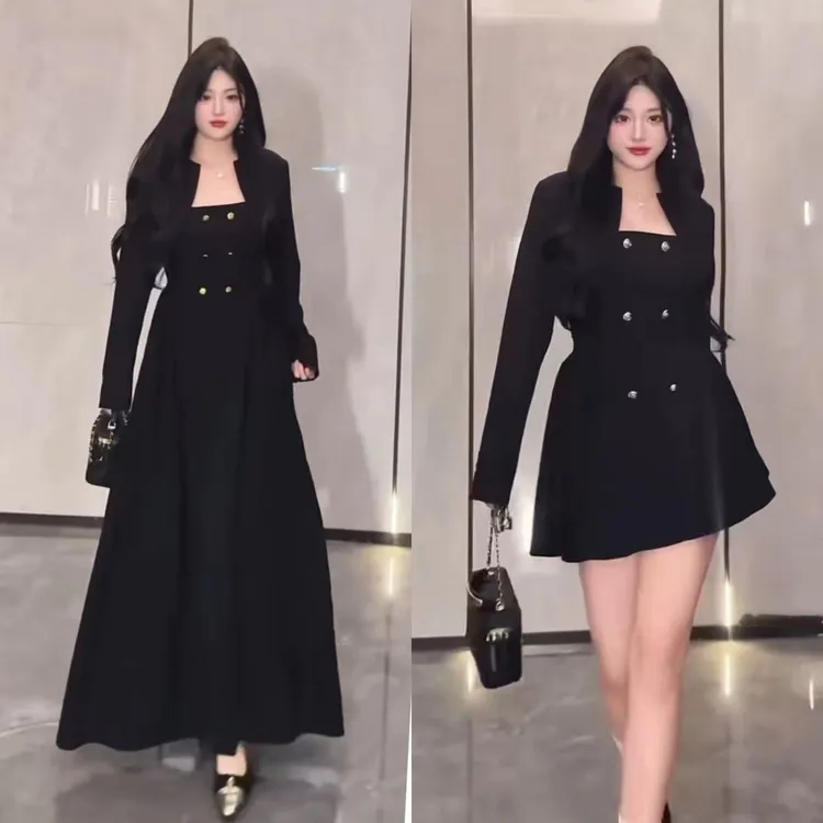 【蚂蚁腰】大码名媛风气质两件套（升级面料加大裙摆）