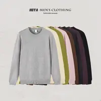 【虎牙兄弟】秋季时尚简约圆领长袖保暖纯色百搭休闲毛衣男士M25101