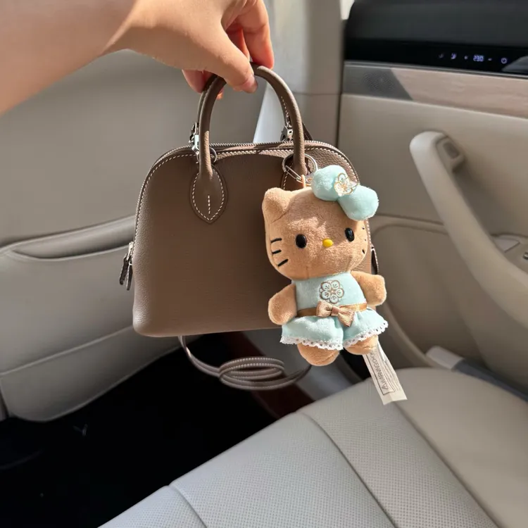 2025单根拉链手提款迷你款斜挎包桶包纯色荔枝纹简约