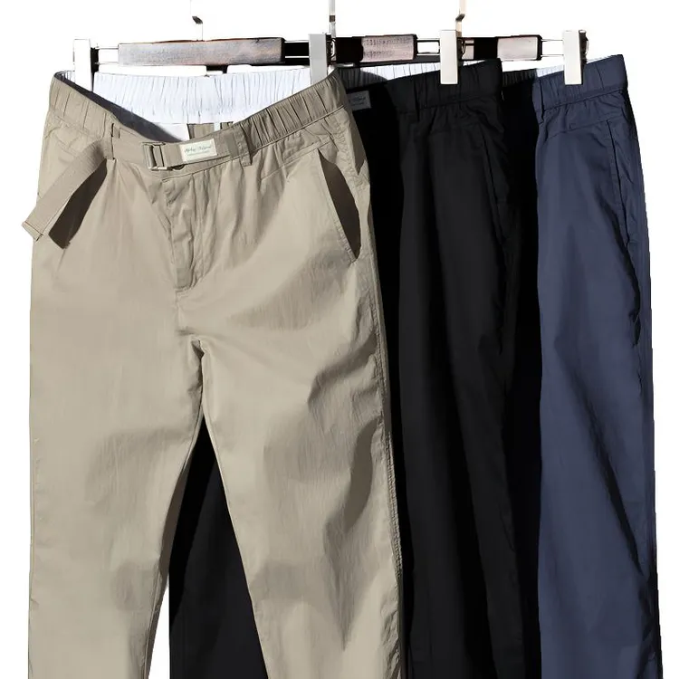 男士松紧腰宽松直筒九分裤速干透气商务休闲潮牌百搭休闲裤裤子