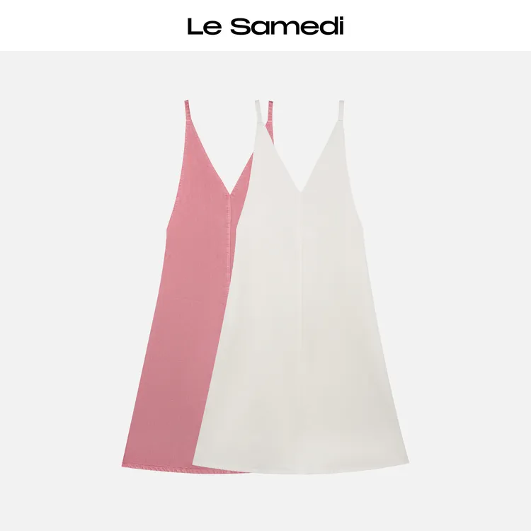 Le Samedi马油叶儿【深海笔记pro】松软空气感泡芙牛仔叠穿吊带裙