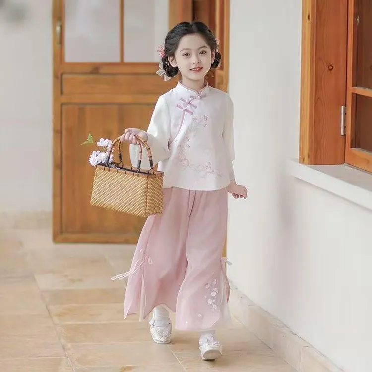 女童汉服春季2025新款新中式超仙儿童唐装套装女孩中国风女宝宝