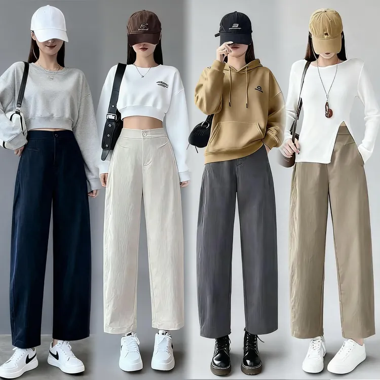 窄板镰刀裤【加绒/不加绒】休闲高腰显瘦百搭小个子八分九分裤秋冬