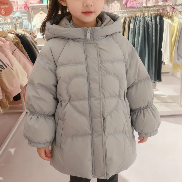 女大童中长款加厚羽绒服