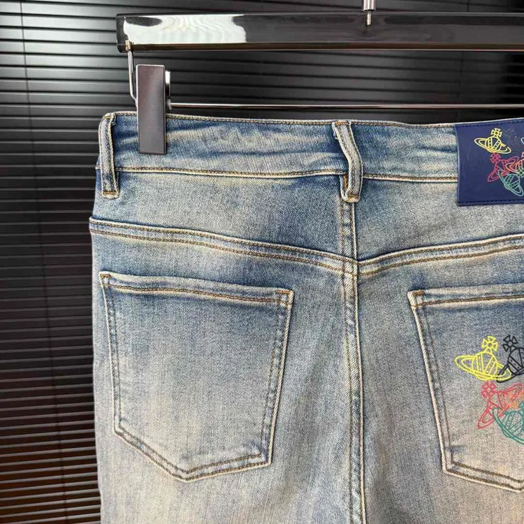 2025新款高端欧货中腰修身小直筒牛仔裤6598