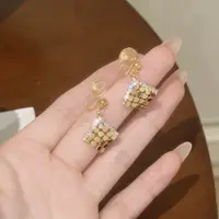 铜合金耳饰 碎冰冰~爆闪高级感几何菱形耳环独特气质耳饰蚊香盘