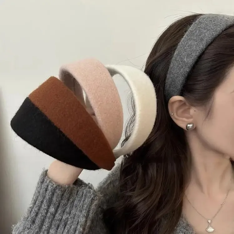 秋冬宽边发箍女压发洗脸用发卡轻奢风时尚洋气法式高颅顶头箍发饰