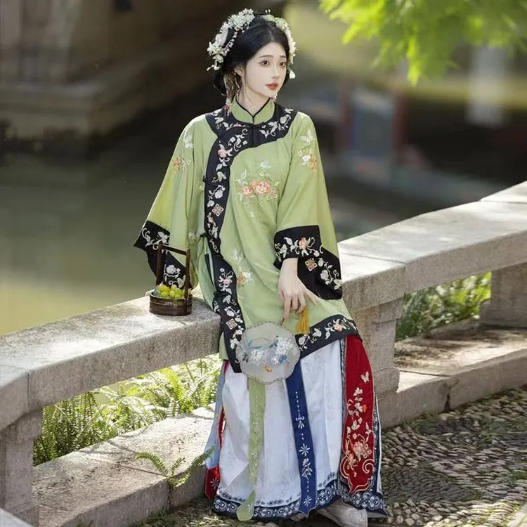 原创【大院罗衣】清汉女装古董衣重工刺绣晚清平遥晋商少奶奶半袖