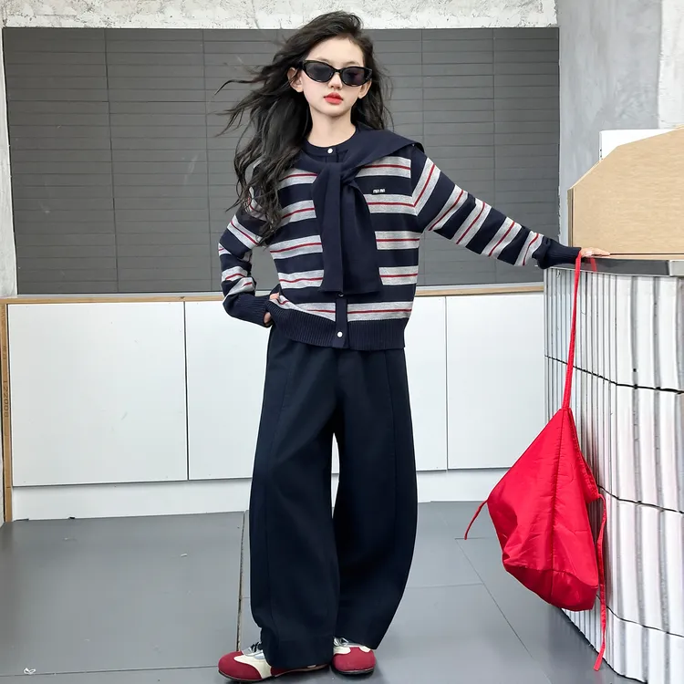 女童韩系套装2025新款洋气大童春秋季超好看开衫毛衣儿童秋装穿搭