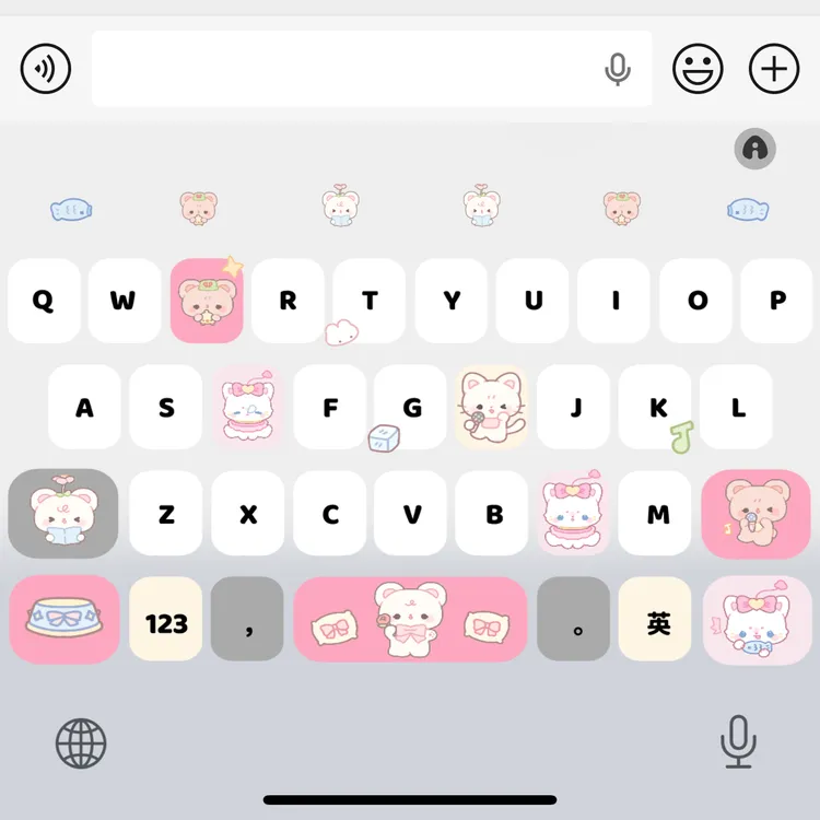小动物萌/ios苹果安卓百度输入法皮肤键盘白肚皮双系统双色