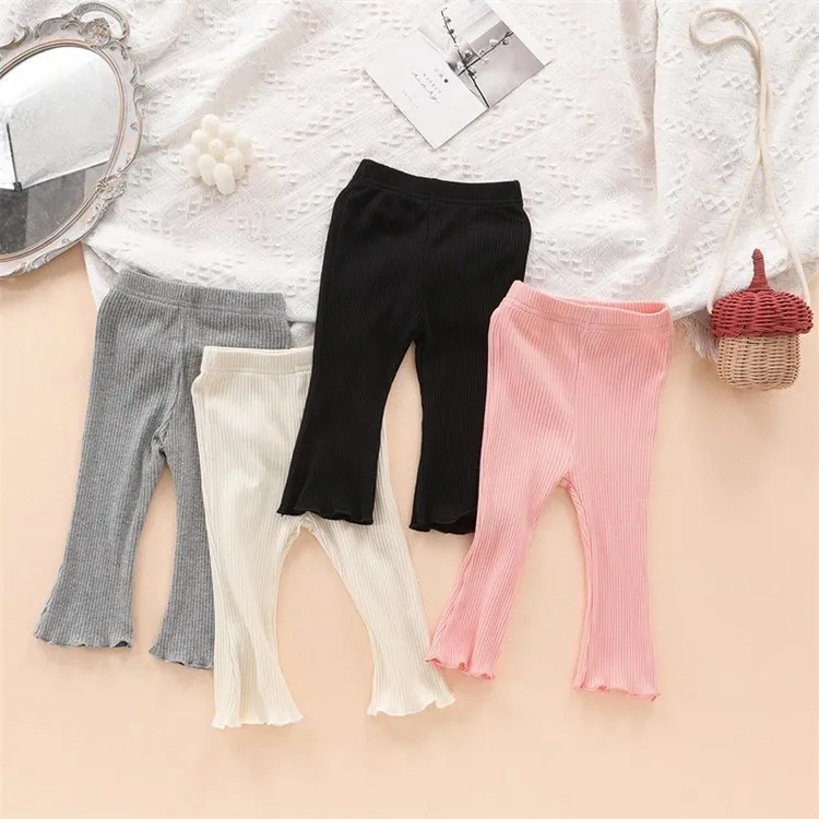 中大童弹力喇叭裤2025秋季女童宝宝裤子新款打底裤儿童洋气喇叭裤