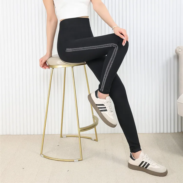 新款烫钻打底弹性外穿显瘦个性长裤百搭高弹保暖春秋单层