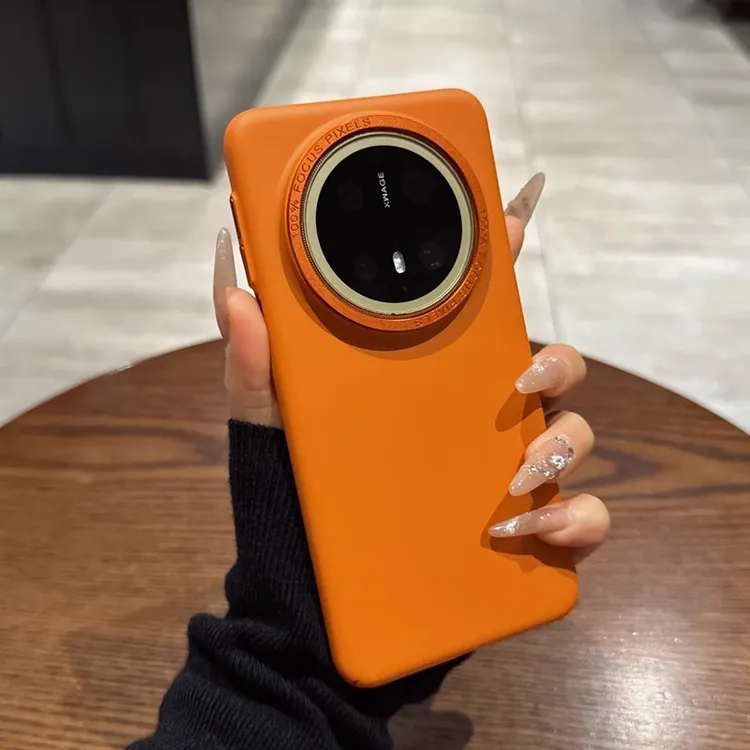 高档橙适用华为mate70pro+手机壳磨砂肤感简约大孔防摔男女款轻奢