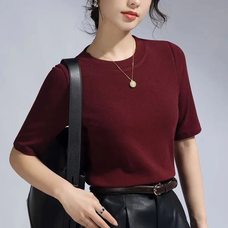 【优选好物】纯色修身打底衫中袖T恤百搭显瘦五分袖上衣女款