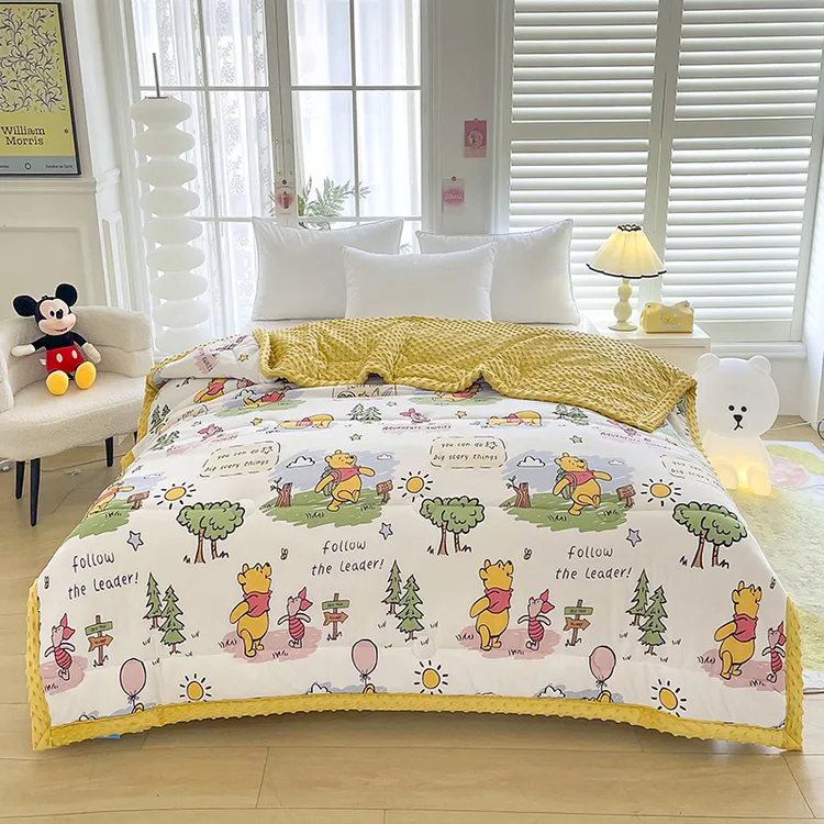 Disney/迪士尼2025新款针织3D绒豆豆秋冬被亲肤机洗加绒加厚