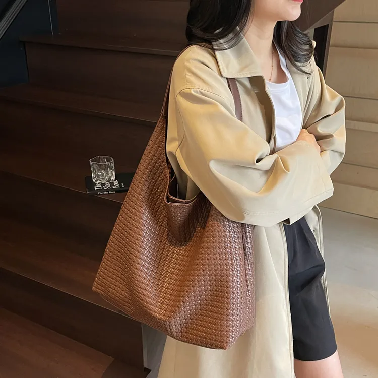 【花花专属】PARACVTOU/帕卡图通勤编织质感托特包单肩包欧若智性风