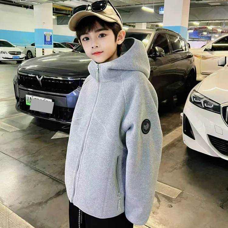 儿童装男童加绒加厚外套秋冬款2025新款加厚一体中大童男孩冬季潮