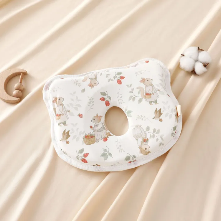 新生儿硅胶定型枕头0到6个月婴儿枕吸汗透气宝宝正防偏头型四季