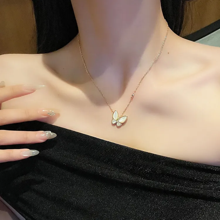 铜合金项链 爆款蝴蝶项链女轻奢小众高级感百搭气质款锁骨链颈链