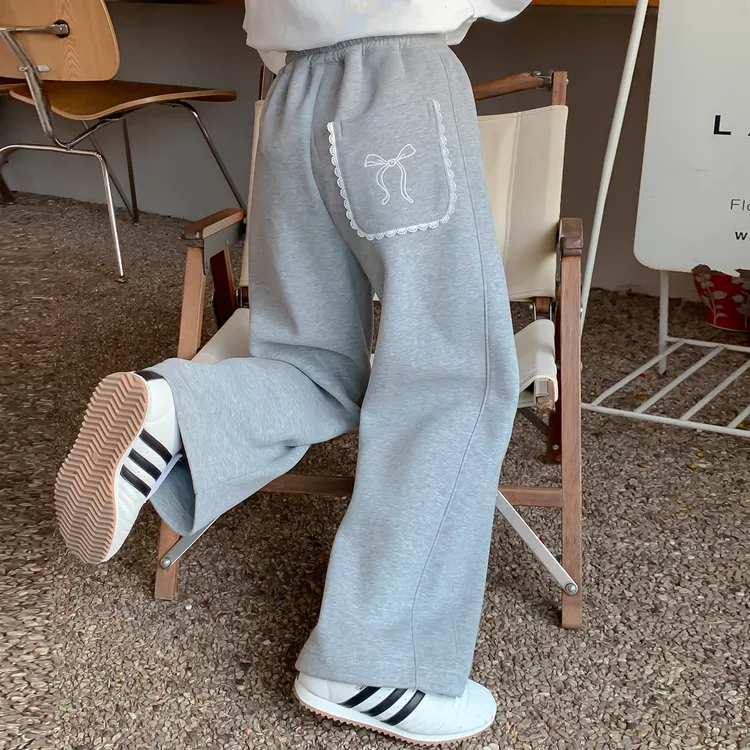 女童裤子秋冬款2025新款洋气童装女孩秋季休闲裤韩版儿童加绒卫裤