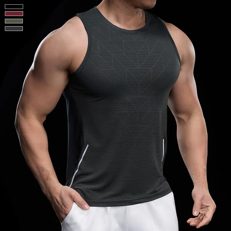 霸道肌肉 夏季男士运动健身上衣跑步无袖训练服速干衣服背心男款
