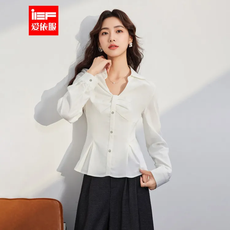 IEF/爱依服2025秋季新款韩版精致小女人气质感通勤修身显瘦上衣