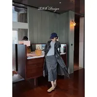 RRB Design 象羔收藏级小湖羊脊柱纹时髦气质中长款皮草外套