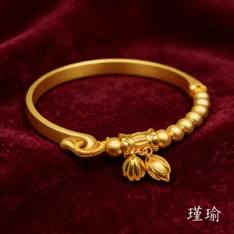 手镯 K0138黄色经典两世欢豆豆半镯多样性发货47941