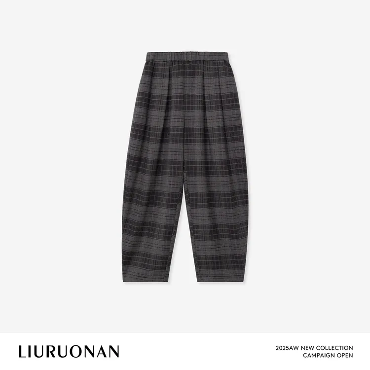 LIURUONAN 25WIN【诺曼格纹西裤】慵懒松弛垂感宽松显瘦休闲裤秋冬