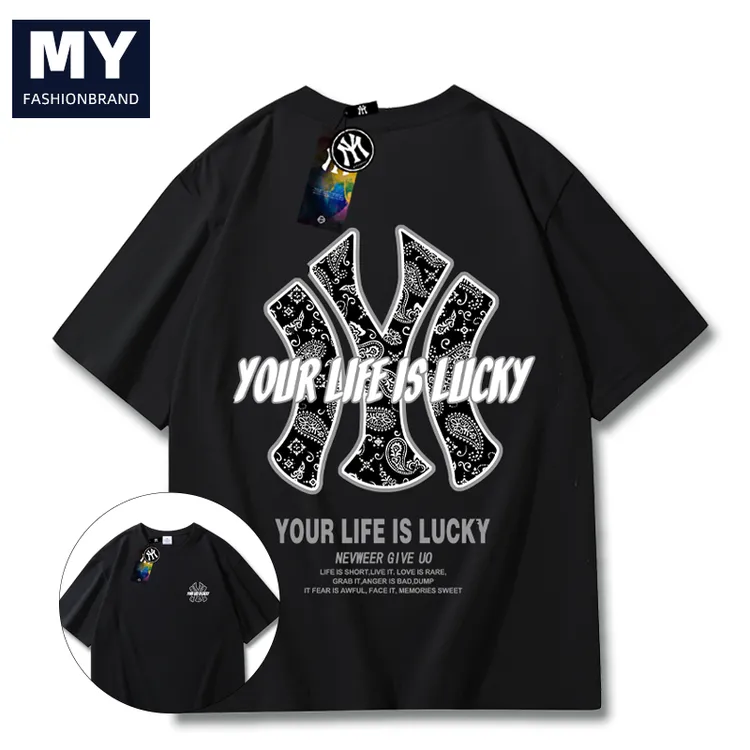 夏季新款潮牌印花情侣短袖圆领百搭时尚休闲运动半袖潮流男生T恤