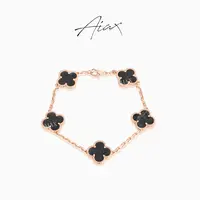 AIAX 925银 镀K金 时尚百搭轻奢气质幸运四叶手链TSS7268