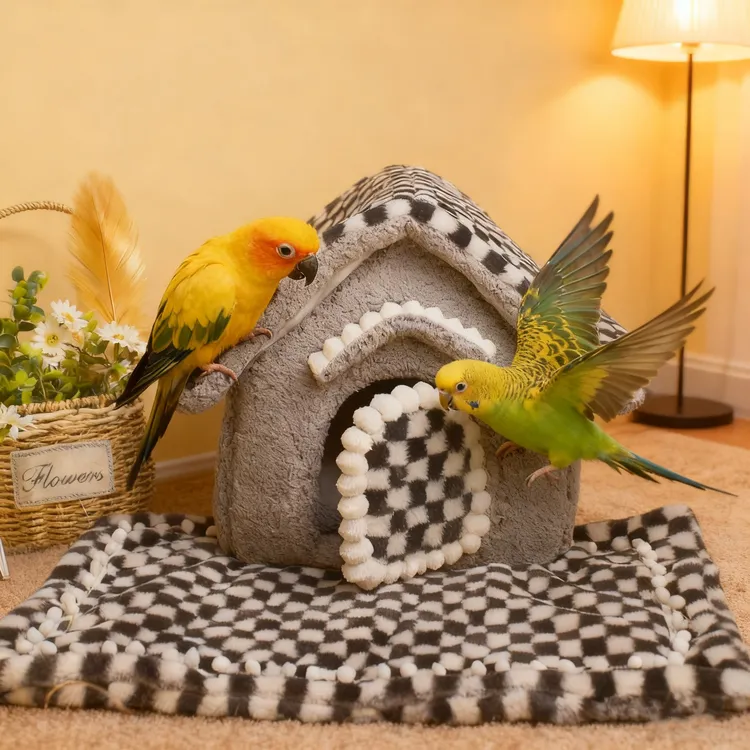 鹦鹉冬季加绒加厚鸟窝棉窝寒冷天气超厚可拆卸保暖窝小太金太凯克