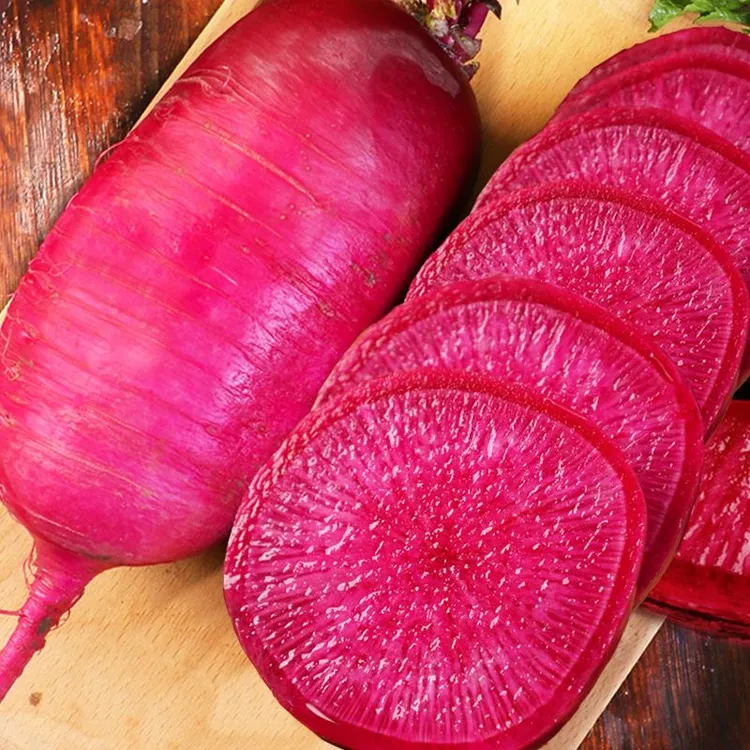 紫美人水果萝卜甜脆红心胭脂红雕刻泡菜蔬菜凤梨冰淇淋