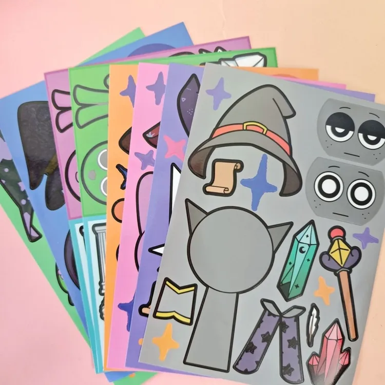 万圣节贴纸趣味手工DIY解压反复玩创意益智玩具节奏盒子新款贴纸