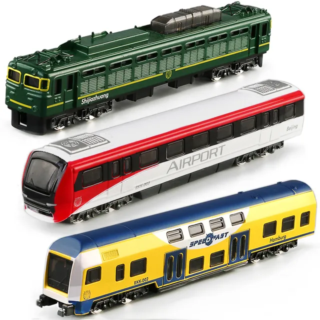 小号合金加长高铁和谐号动车组地铁覆古蒸汽绿皮火车模型儿童玩具