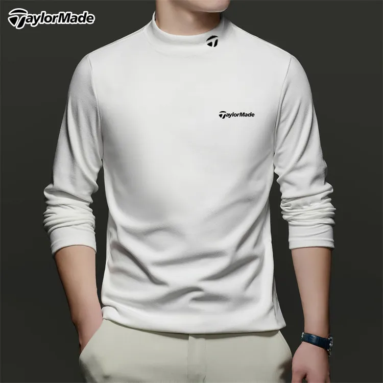 Taylormade泰勒梅高尔夫男士半高领长袖T恤golf运动休闲打底上衣
