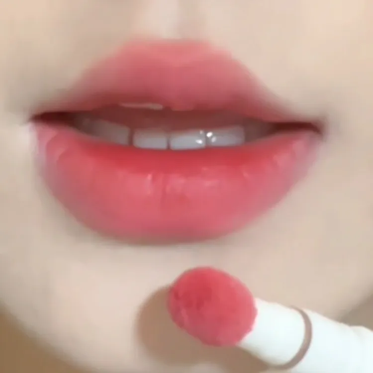 毛绒气垫唇霜哑光丝绒唇泥橘按压式口红日常伪素颜女高好桃厌唇膏