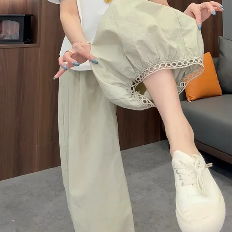 梨形显瘦大码九分灯笼裤休闲裤子女2025夏季薄款百搭洋气显瘦宽松