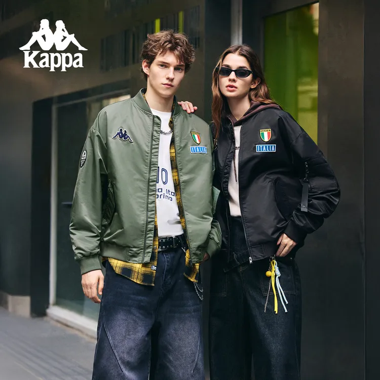 Kappa/卡帕经典棒球复古街头风情侣外套春秋季宽松型男士飞行夹克商品图