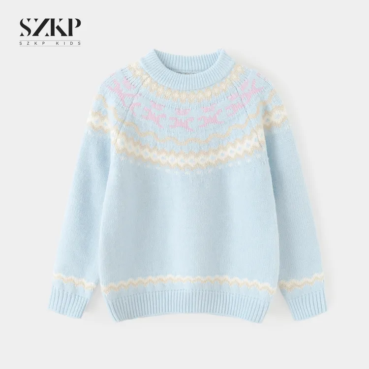 SZKP冬季新款女童休闲上衣中大童时尚洋气儿童针织毛衣MFYD556349