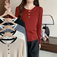 2025秋装新款胖mm大码女减龄设计感拼接半开领长袖T恤上衣33099
