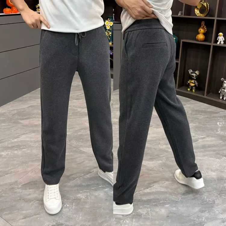 男士休闲裤冬季新款男裤时尚轻奢净版直筒裤垂感裤子男款秋冬款